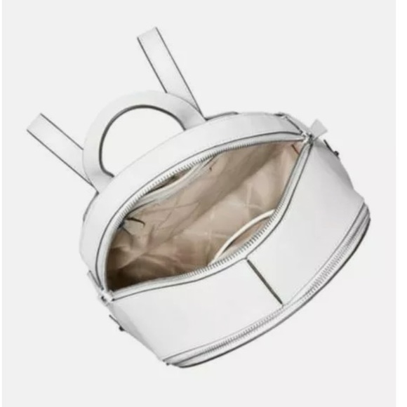 Michael Kors Rhea White/Silver Medium Leather Backpack - Picture 5 of 14